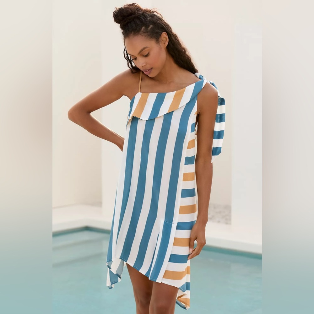 By Anthropologie Asymmetrical Splice Dress 4145578570103